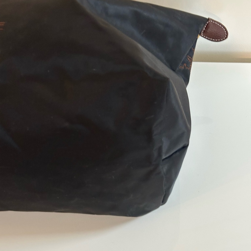 limited-edition Longchamp Le Pliage embroidered tote bag  black and brown - Picture 11 of 12